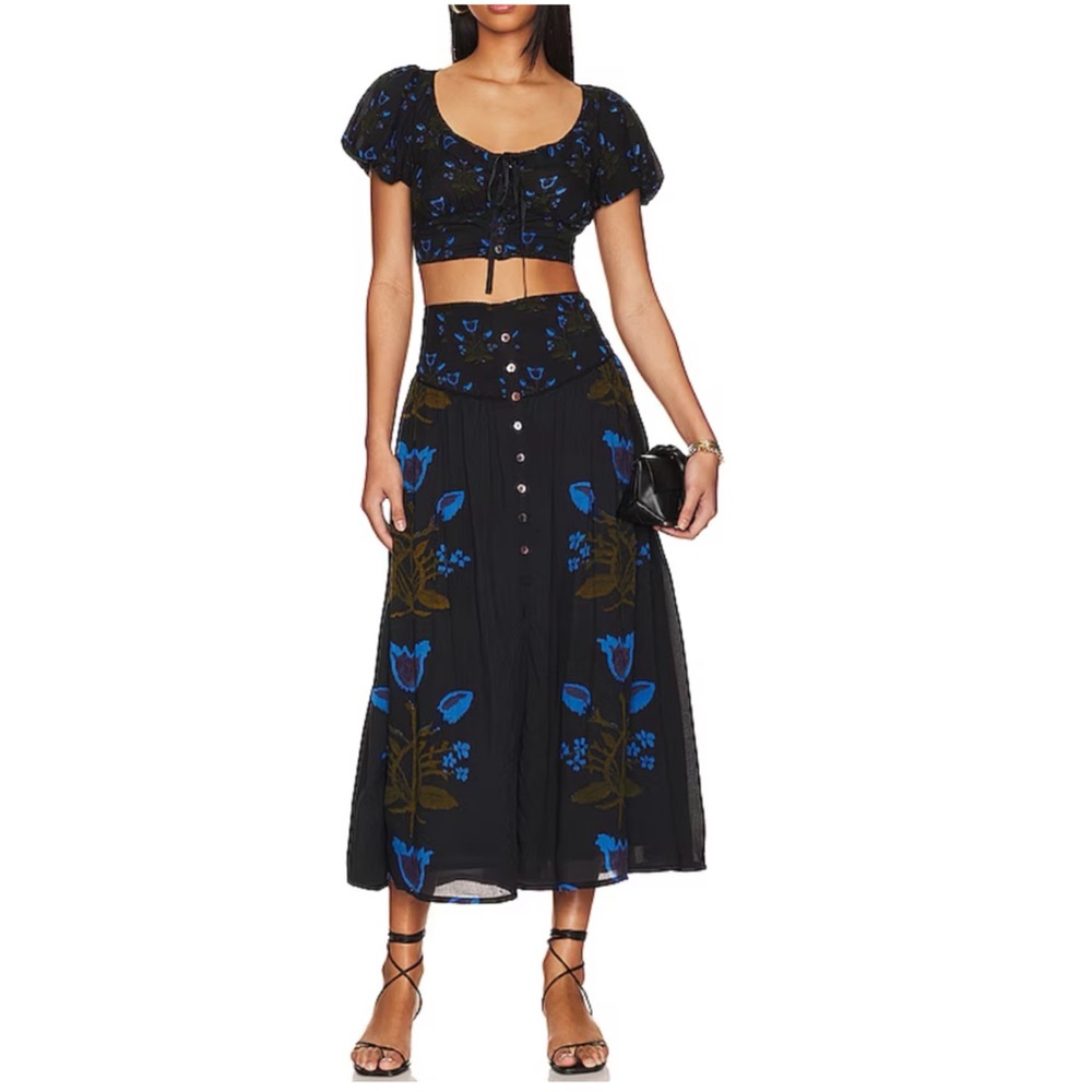 {NWOT} $148 FREE PEOPLE Easy To Love Set in Black Combo - Picture 2 of 8